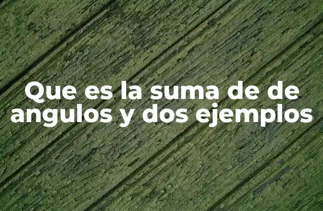 Que es la Suma de de Angulos y Dos Ejemplos