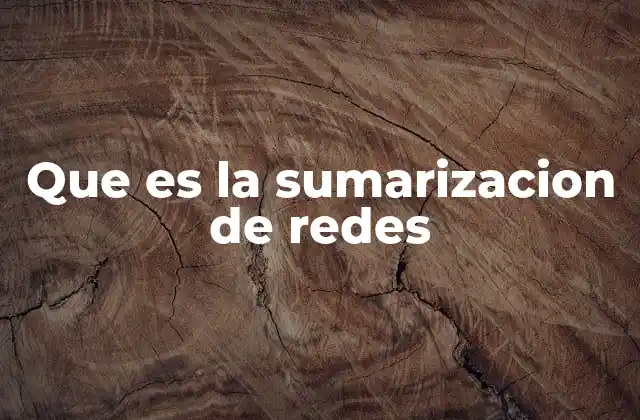 Que es la Sumarizacion de Redes