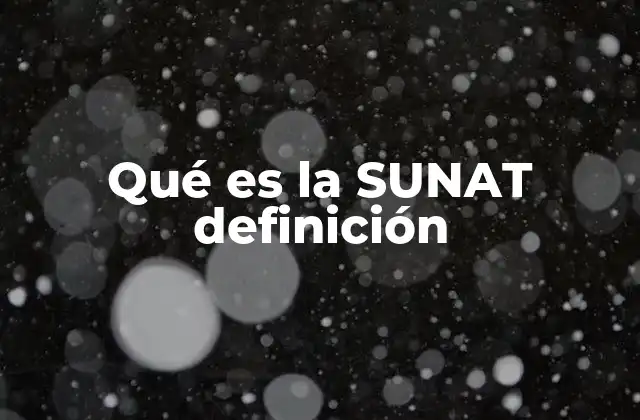 Qué es la Sunat Definición