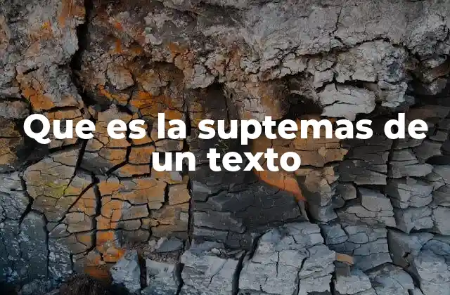 Que es la Suptemas de un Texto