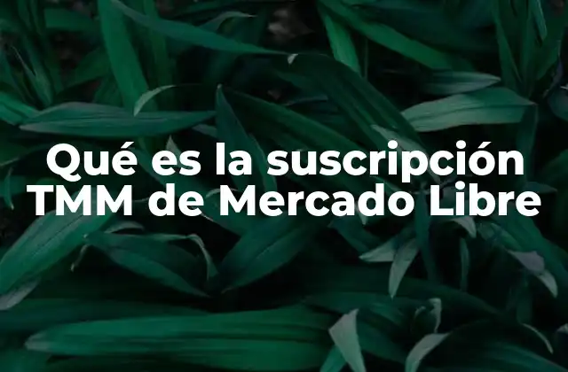 Qué es la Suscripción Tmm de Mercado Libre