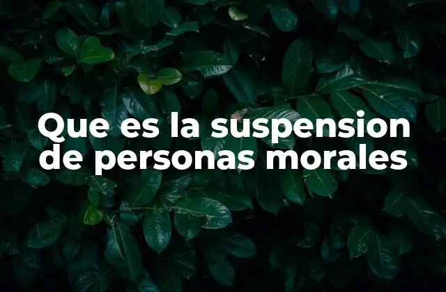 Que es la Suspension de Personas Morales 2 Causas y efectos de la suspensión de una persona moral