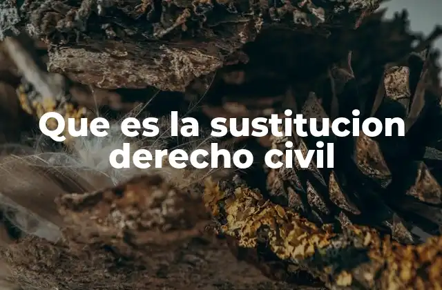 Que es la Sustitucion Derecho Civil