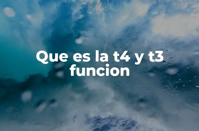 Que es la T4 y T3 Funcion