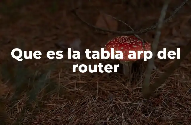 Que es la Tabla Arp Del Router