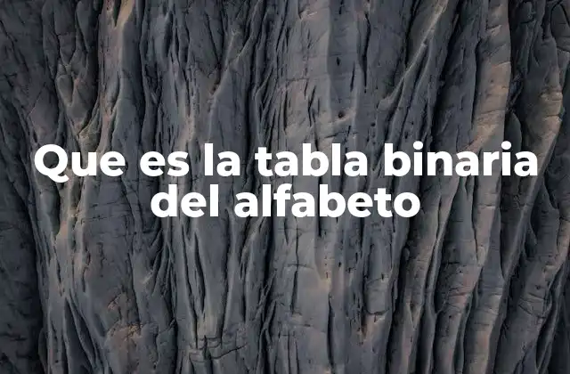 Que es la Tabla Binaria Del Alfabeto