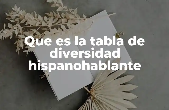 Que es la Tabla de Diversidad Hispanohablante