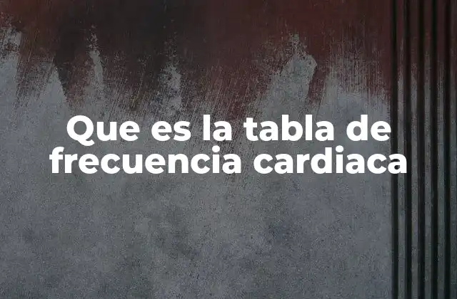 Que es la Tabla de Frecuencia Cardiaca