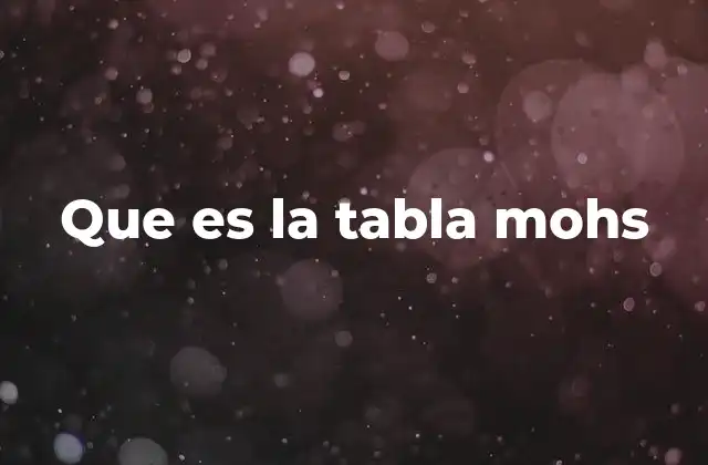 Que es la Tabla Mohs
