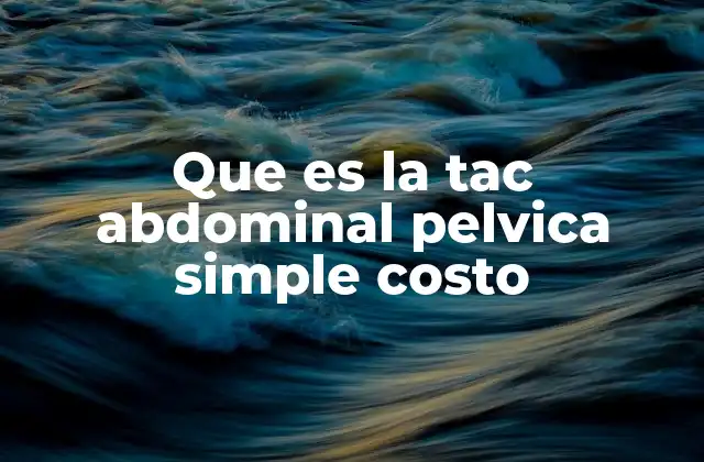 Que es la Tac Abdominal Pelvica Simple Costo