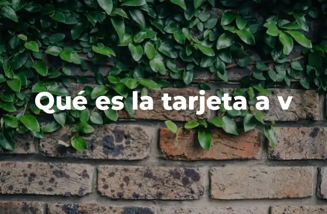 Qué es la Tarjeta a V