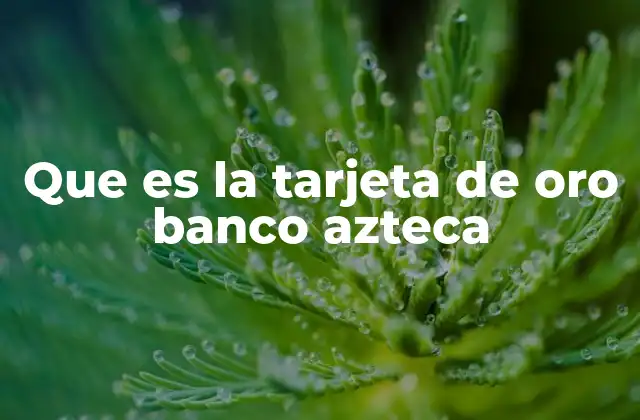 Que es la Tarjeta de Oro Banco Azteca