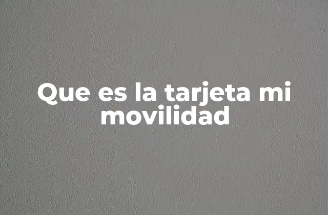 Que es la Tarjeta Mi Movilidad 2 Un sistema integrado para la movilidad urbana sostenible
