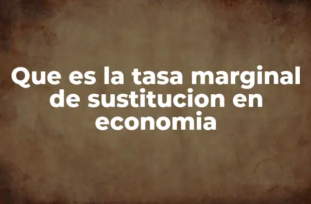 Que es la Tasa Marginal de Sustitucion en Economia