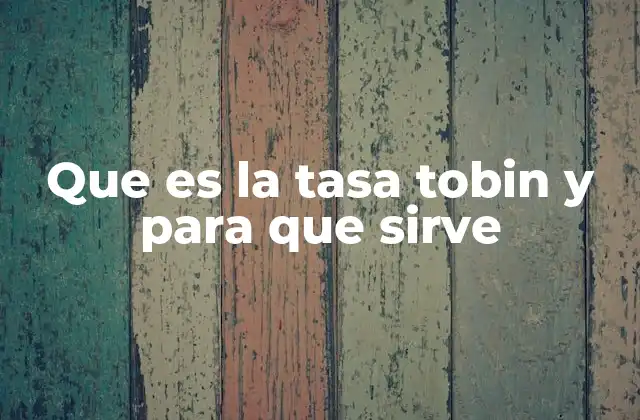 Que es la Tasa Tobin y para que Sirve