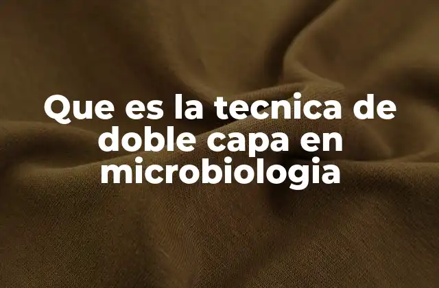 Que es la Tecnica de Doble Capa en Microbiologia
