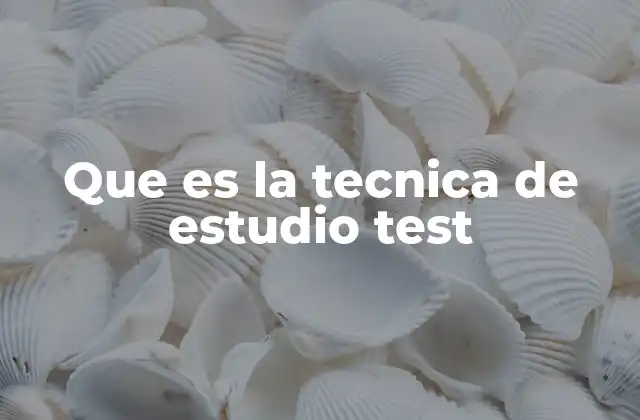 Que es la Tecnica de Estudio Test