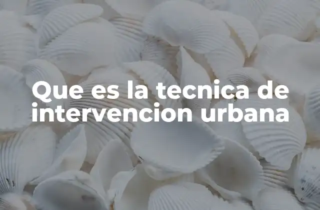 Que es la Tecnica de Intervencion Urbana 2 La evolución de los espacios urbanos a través de la intervención