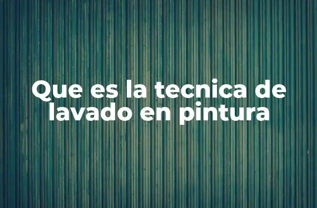 Que es la Tecnica de Lavado en Pintura