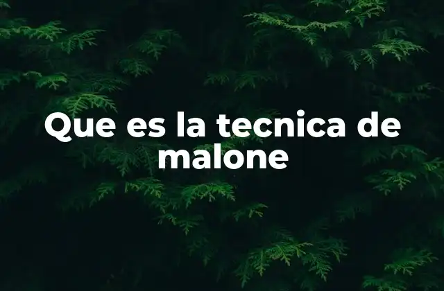 Que es la Tecnica de Malone