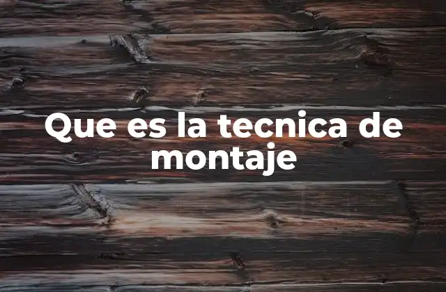 Que es la Tecnica de Montaje
