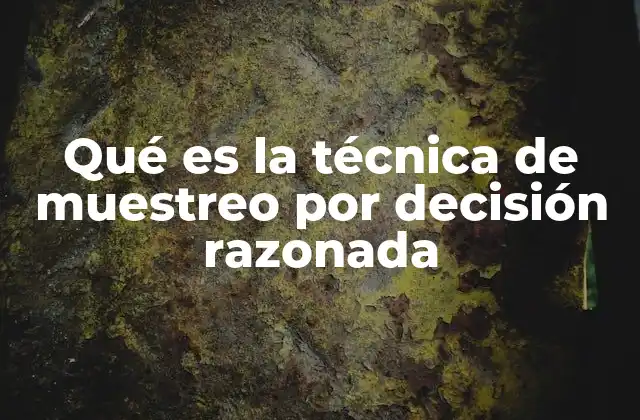 Qué es la Técnica de Muestreo por Decisión Razonada