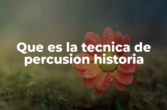 Que es la Tecnica de Percusion Historia