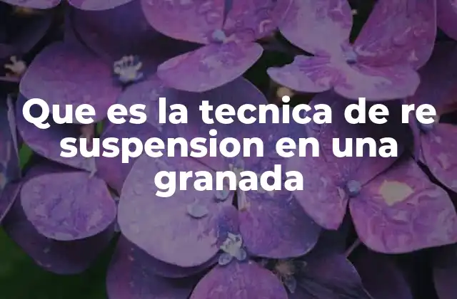 Que es la Tecnica de Re Suspension en una Granada