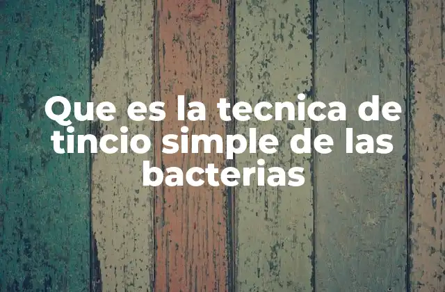Que es la Tecnica de Tincio Simple de las Bacterias