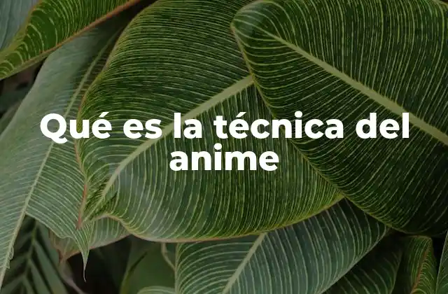 Qué es la Técnica Del Anime