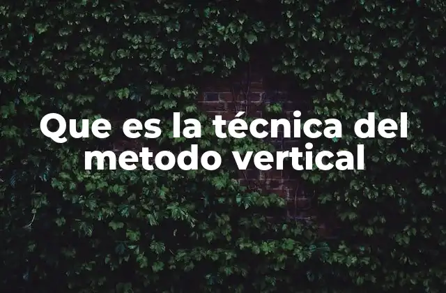 Que es la Técnica Del Metodo Vertical