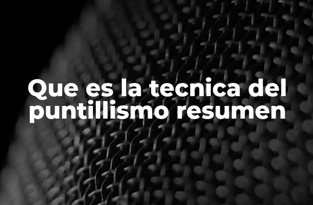 Que es la Tecnica Del Puntillismo Resumen