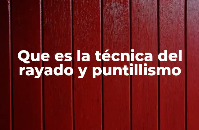 Que es la Técnica Del Rayado y Puntillismo