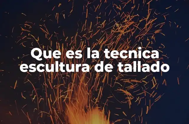 Que es la Tecnica Escultura de Tallado