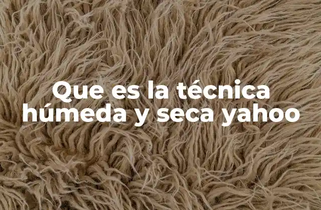 Que es la Técnica Húmeda y Seca Yahoo