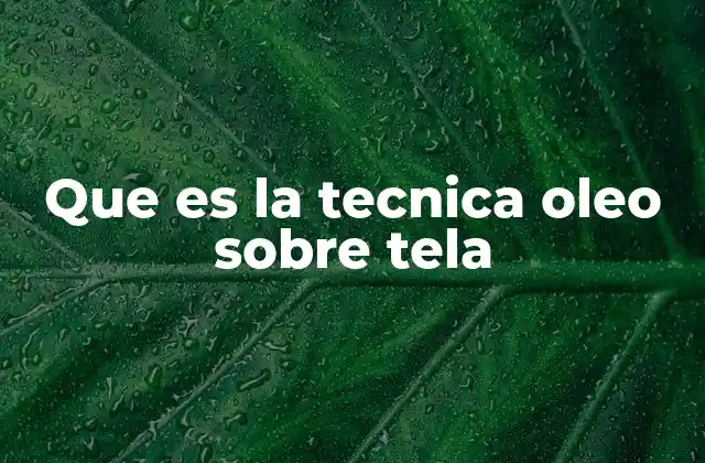 Que es la Tecnica Oleo sobre Tela
