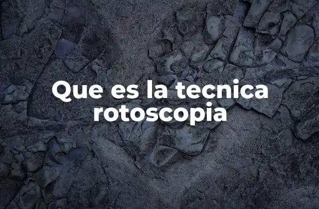 Que es la Tecnica Rotoscopia