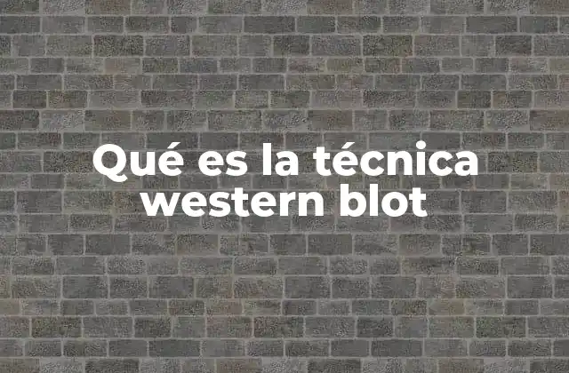 Qué es la Técnica Western Blot