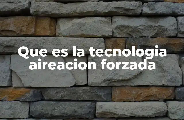 Que es la Tecnologia Aireacion Forzada