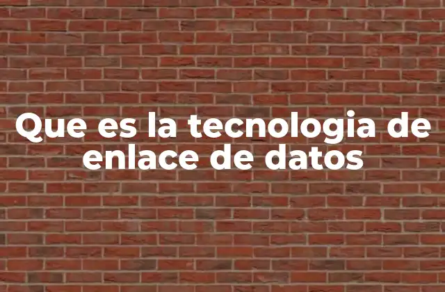 Que es la Tecnologia de Enlace de Datos
