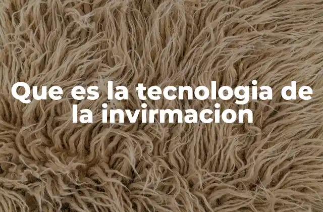 Que es la Tecnologia de la Invirmacion