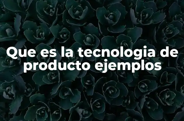 Que es la Tecnologia de Producto Ejemplos