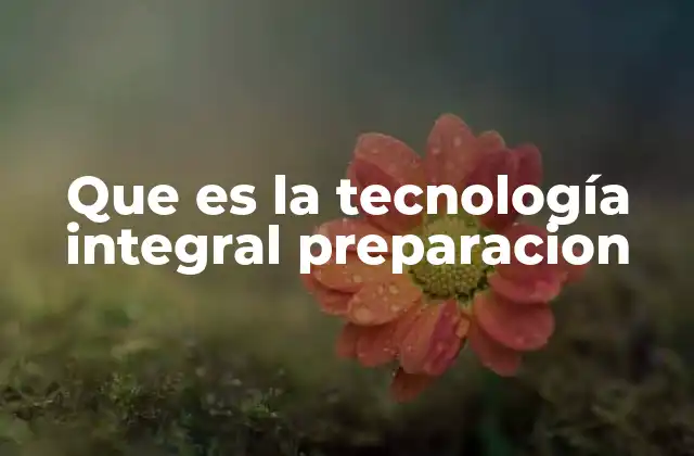 Que es la Tecnología Integral Preparacion 2 La importancia de la planificación tecnológica en la preparación integral