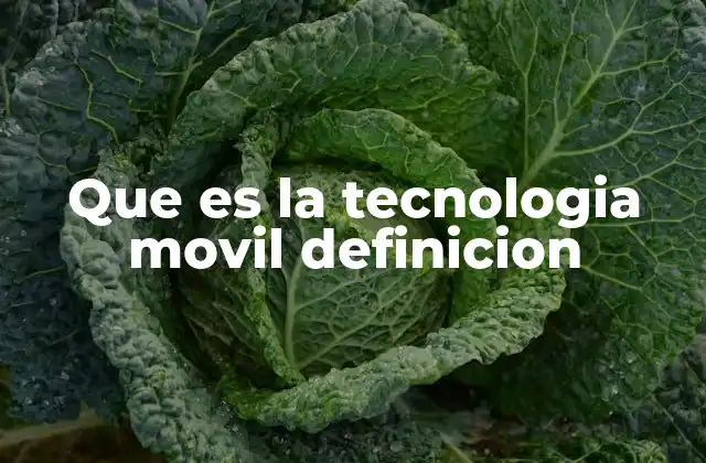 Que es la Tecnologia Movil Definicion