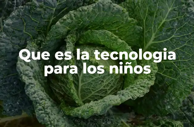 Que es la Tecnologia para los Niños