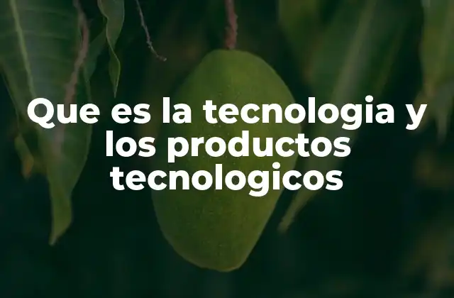 Que es la Tecnologia y los Productos Tecnologicos