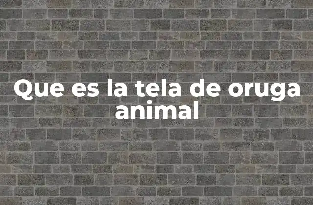 Que es la Tela de Oruga Animal