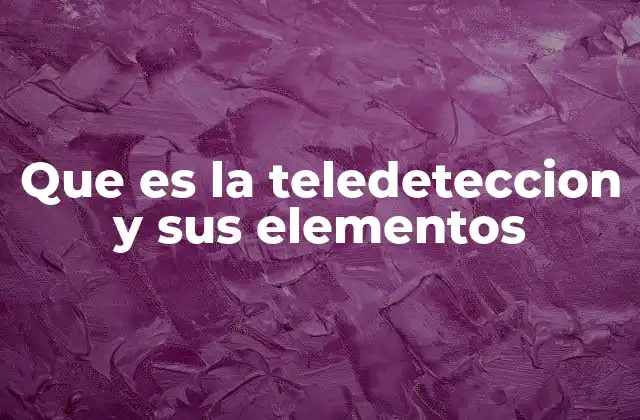 Que es la Teledeteccion y Sus Elementos