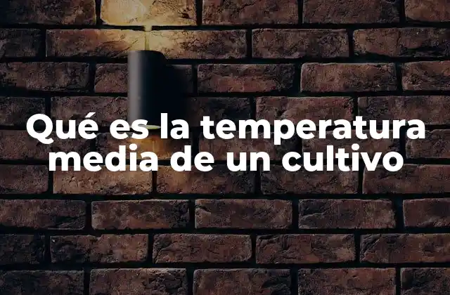 Qué es la Temperatura Media de un Cultivo