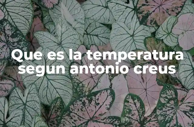 Que es la Temperatura Segun Antonio Creus